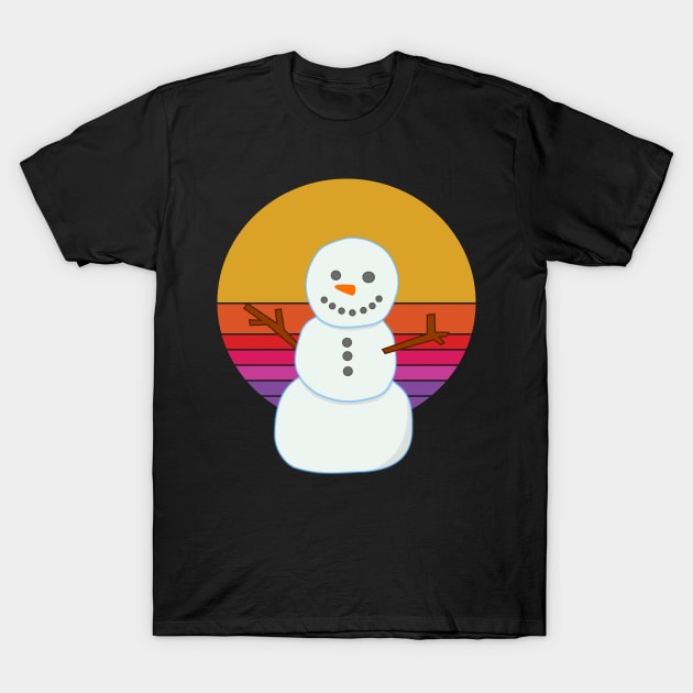 Funny retro Jeezy Snowman Funny retro Happy Snowman Winter T-Shirt by rabiidesigner